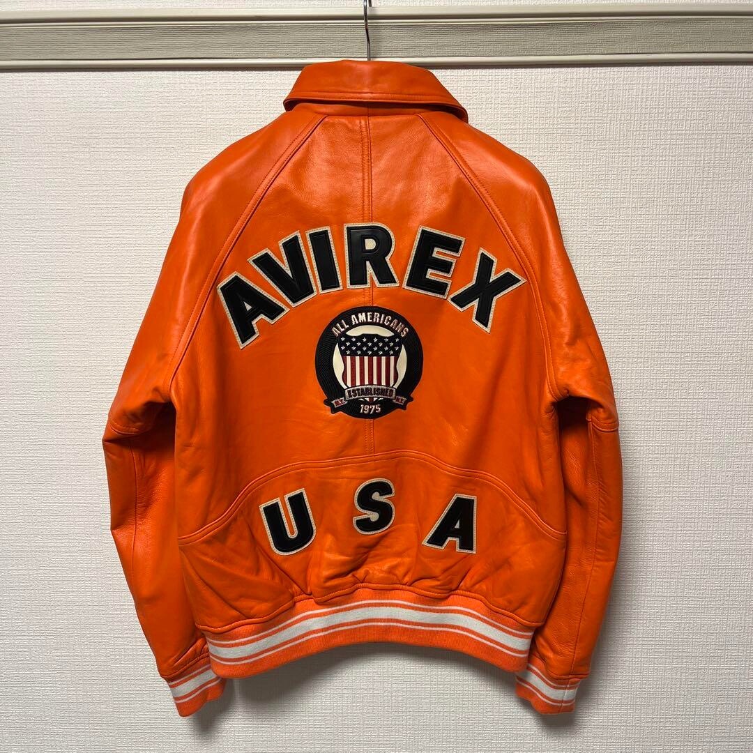 AVIREX USA Authentic Varsity Leather Jacket Size M | eBay