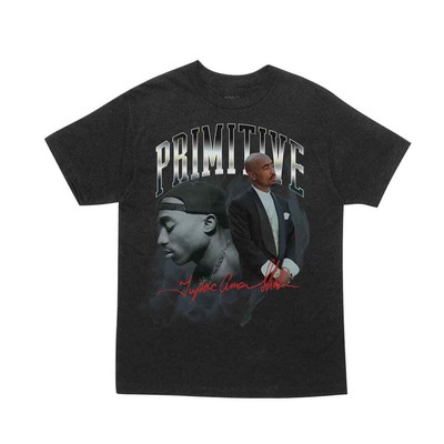 Футболка Primitive x 2Pac Legend Washed с коротким рукавом (черная)