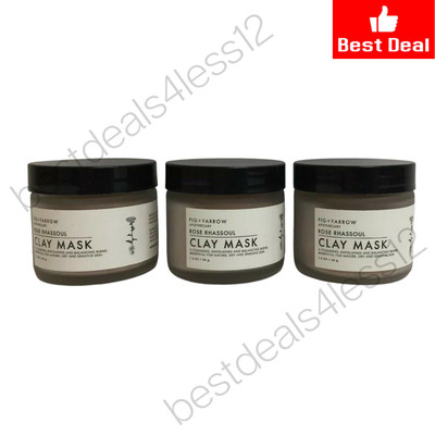 FIG+YARROW Apothecary Clay Face Mask Rose Rhassoul 1.2 Oz Pack of 3 