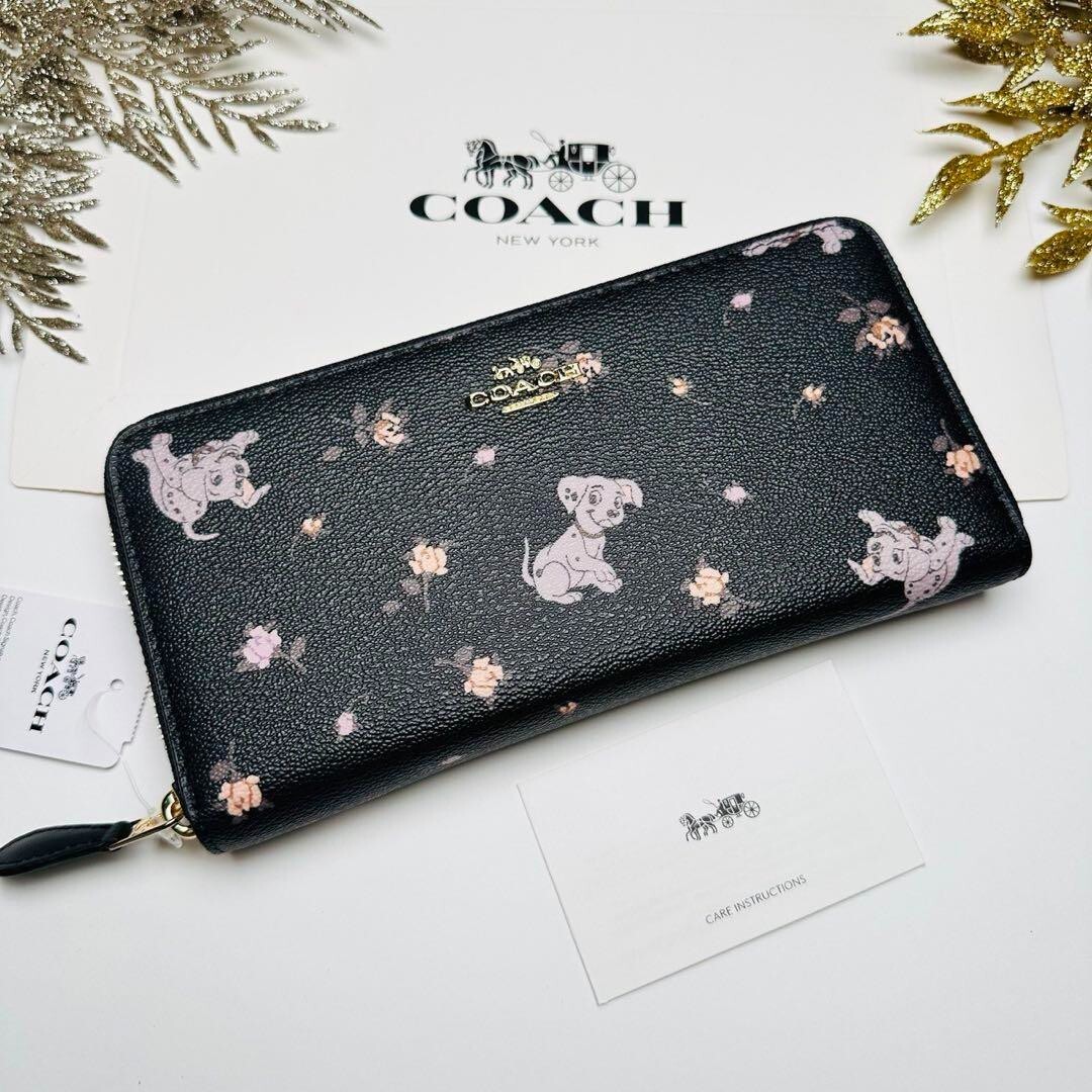 Coach Slim Wallet with Happy Dog in Signature Canvas from