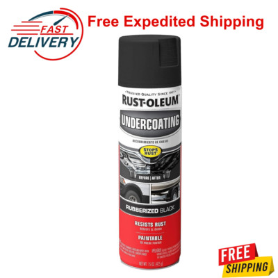 Rust Oleum Rubberized Undercoating Spray Grade Car Automotive Black Paint 15 oz
