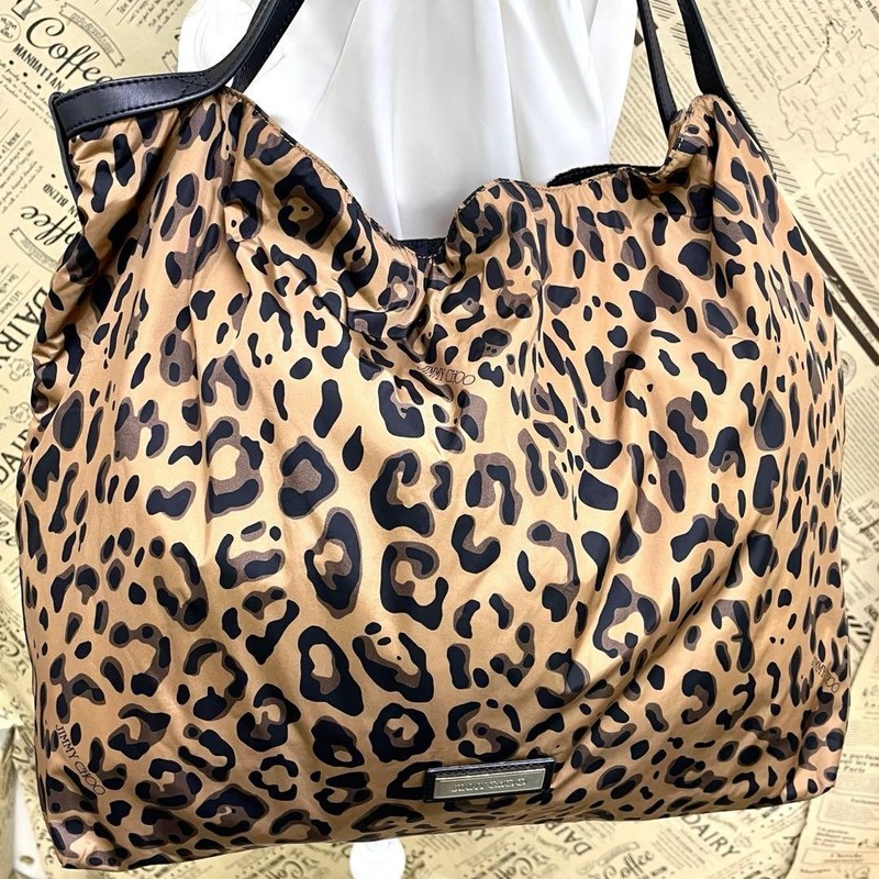 Jimmy Choo Nylon Tote Bag Leopard A4 Used Excellent+ From
