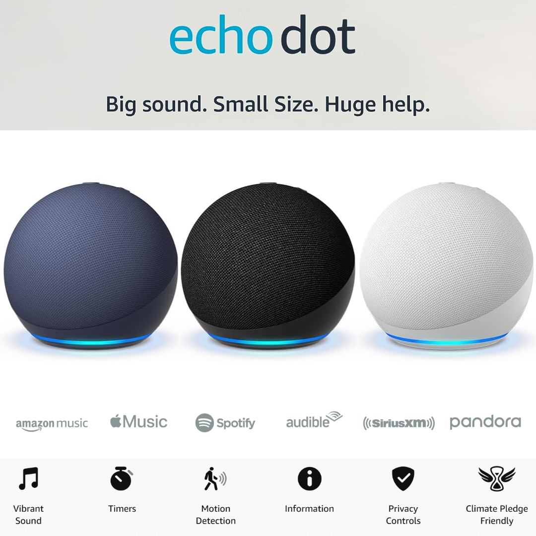 New Amazon Echo Dot 5th Gen (newest model) Bigger Vibrant Sound, Routines, Alexa New Amazon Echo Dot 5th Gen (newest model) Bigger Vibrant Sound, Routines, Alexa