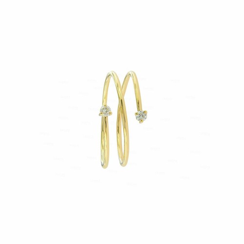 Pre-owned Irisha Designs Genuine Diamond Wrap Ring Size-3-8 Us 14k Gold Fine Jewelry In White
