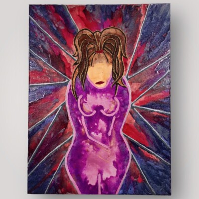  Never Good Enough  Original Melted Crayon Artwork On Flat Canvas 16x12 