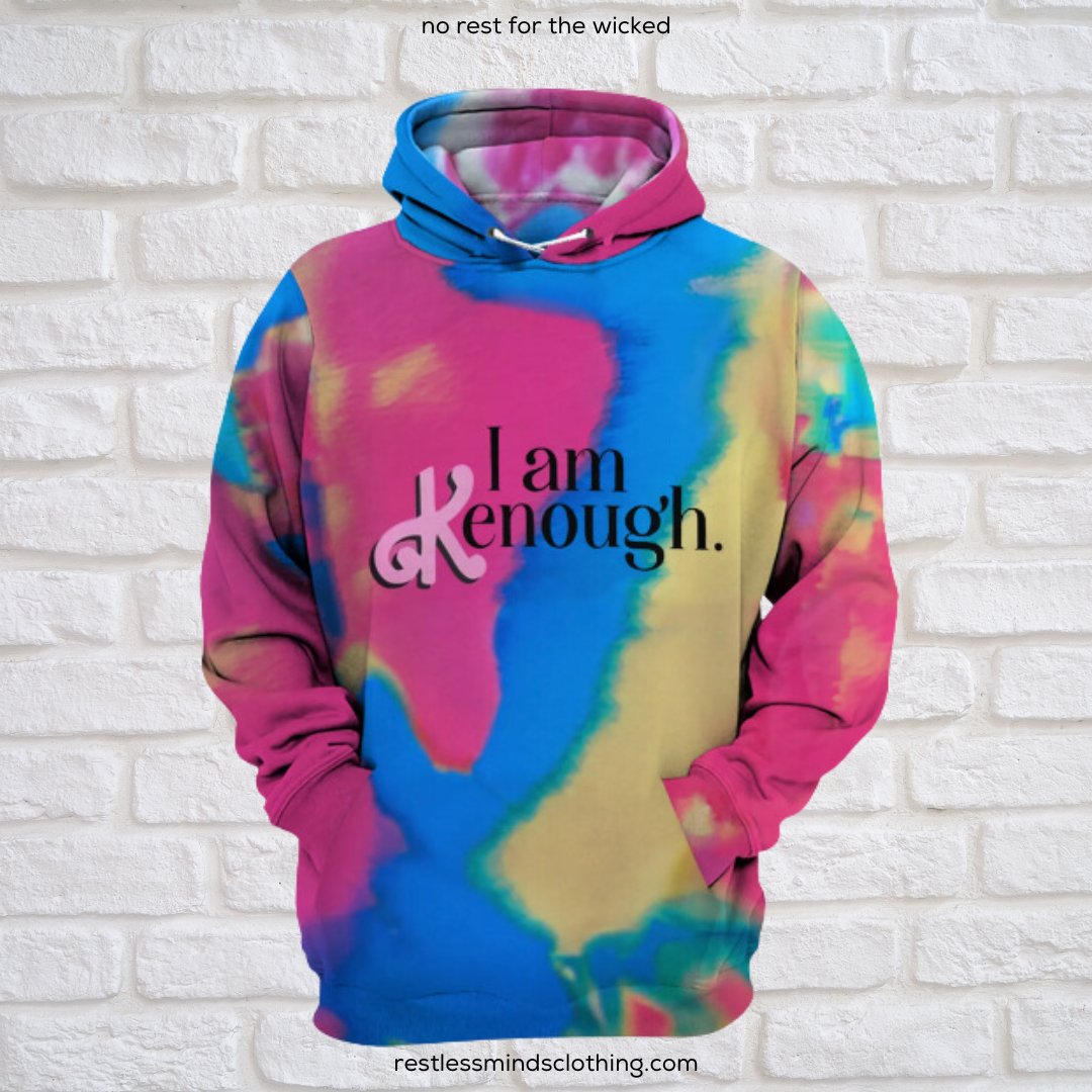 Bennu 『AM I A TOY?』 Printed Big Hoodie Barbie The Movie Official “I Am Kenough” Unisex Hoodie
