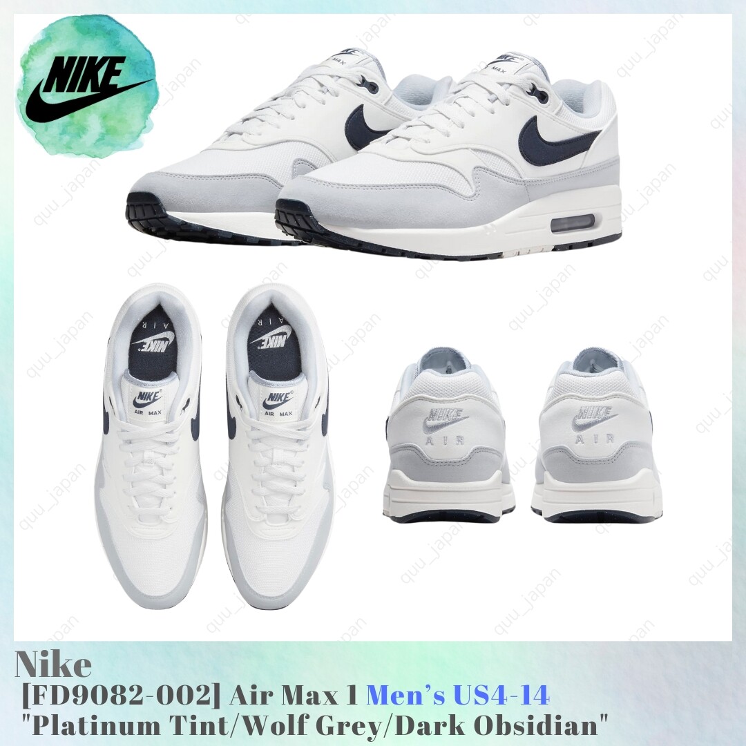 NIKE エアマックス1 プラチナムティント FD9082-002 Nike Air Max 1 Platinum Tint Wolf Gray Dark Obsidian FD9082