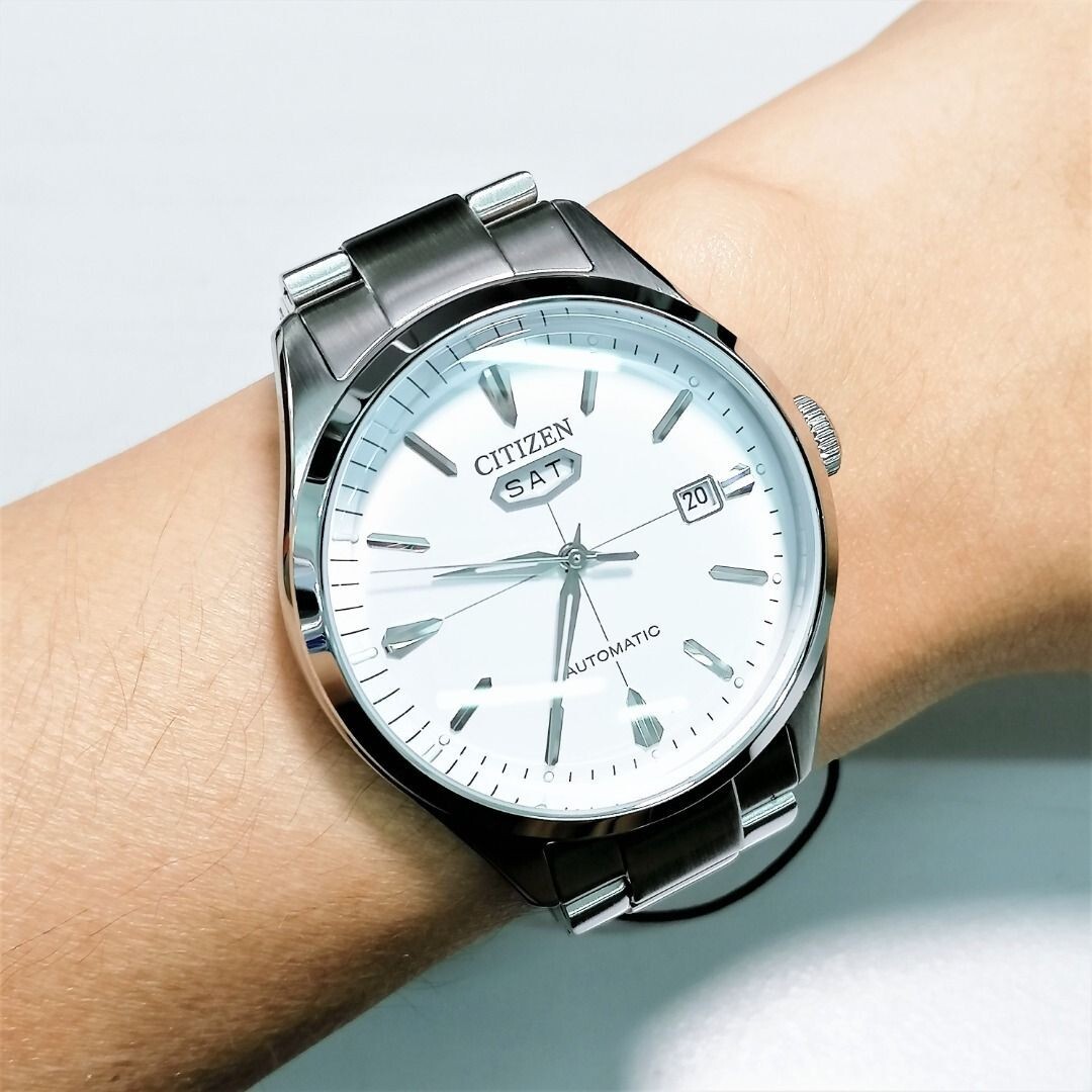 Pre-owned Citizen C7 Nh8391-51a Mechanical Automatic White Analog Men's Casual Watch
