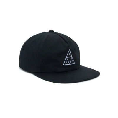 

Кепка HUF Worldwide Set Triple Triangle Snapback Hat (черная) с 5 панелями, Черный