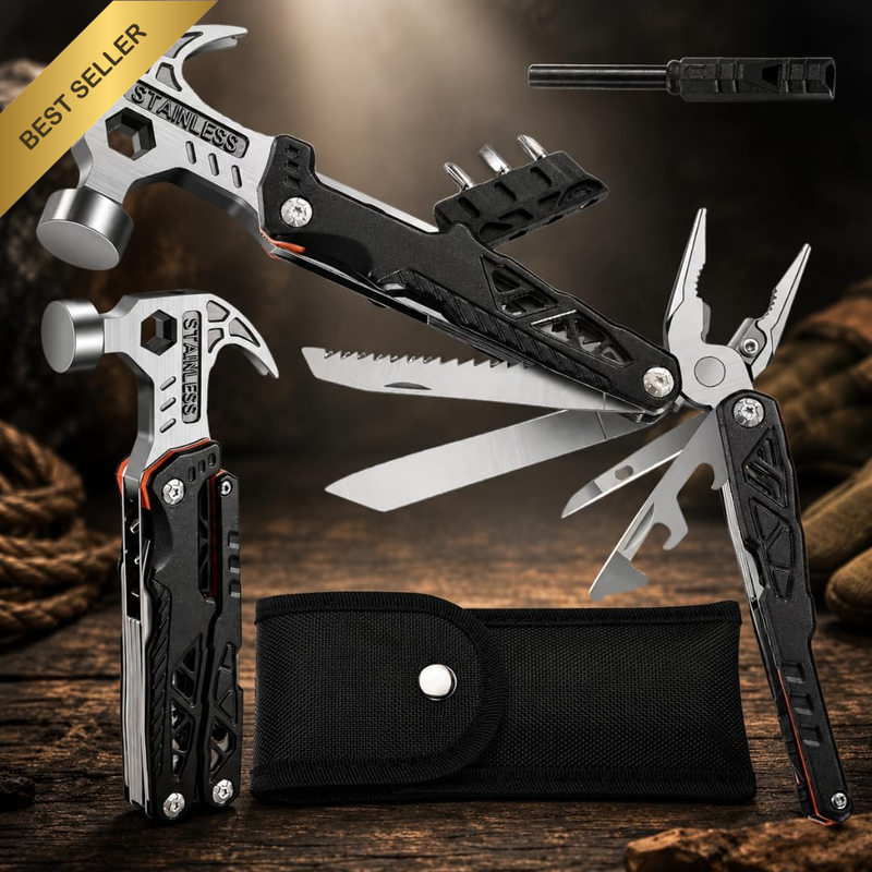 18-In-1 Stainless Steel Multi-Tool Portable Folding Pocket Tool for Camping, Eve