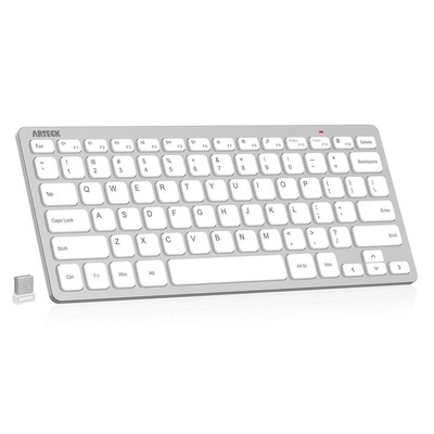 2.4G Wireless Keyboard Ultra Slim and Compact Keyboard with Media Hotkeys for...