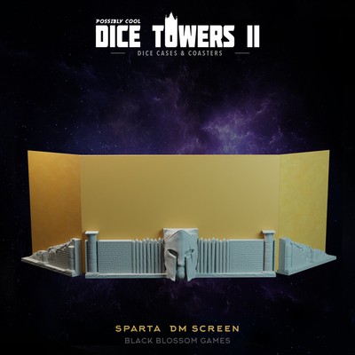 Possibly Cool Dice Towers II - DM Screen Holder - Sparta - DnD/Pathfinder/TTRPG