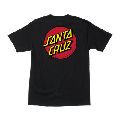 

Футболка с короткими рукавами Santa Cruz Skateboards Classic Dot (черная) Футболка для скейтбординга, Черный