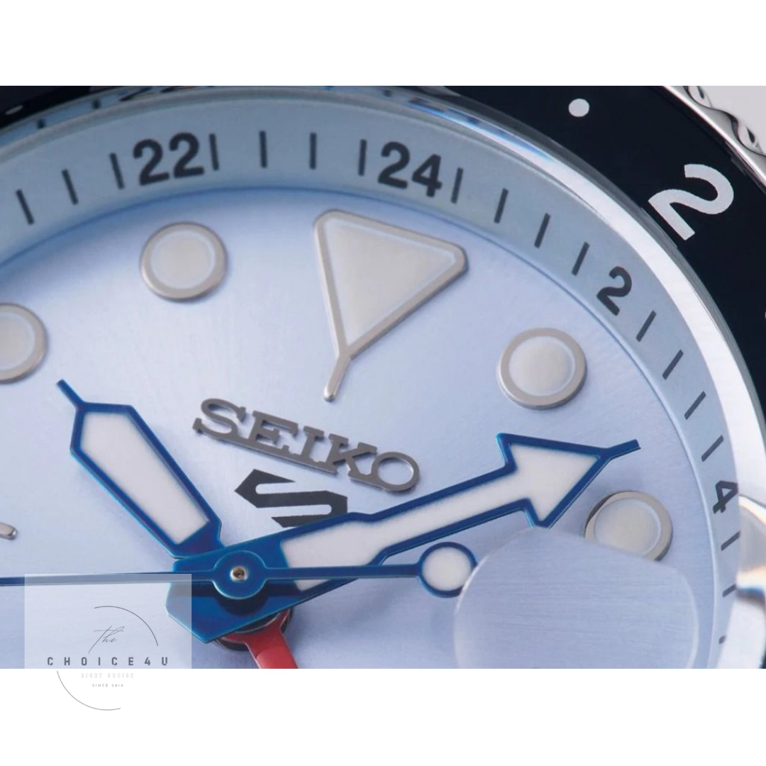 Pre-owned Seiko 5 Sports Automatic Gmt Limited Edition Ice Blue Men's Watch