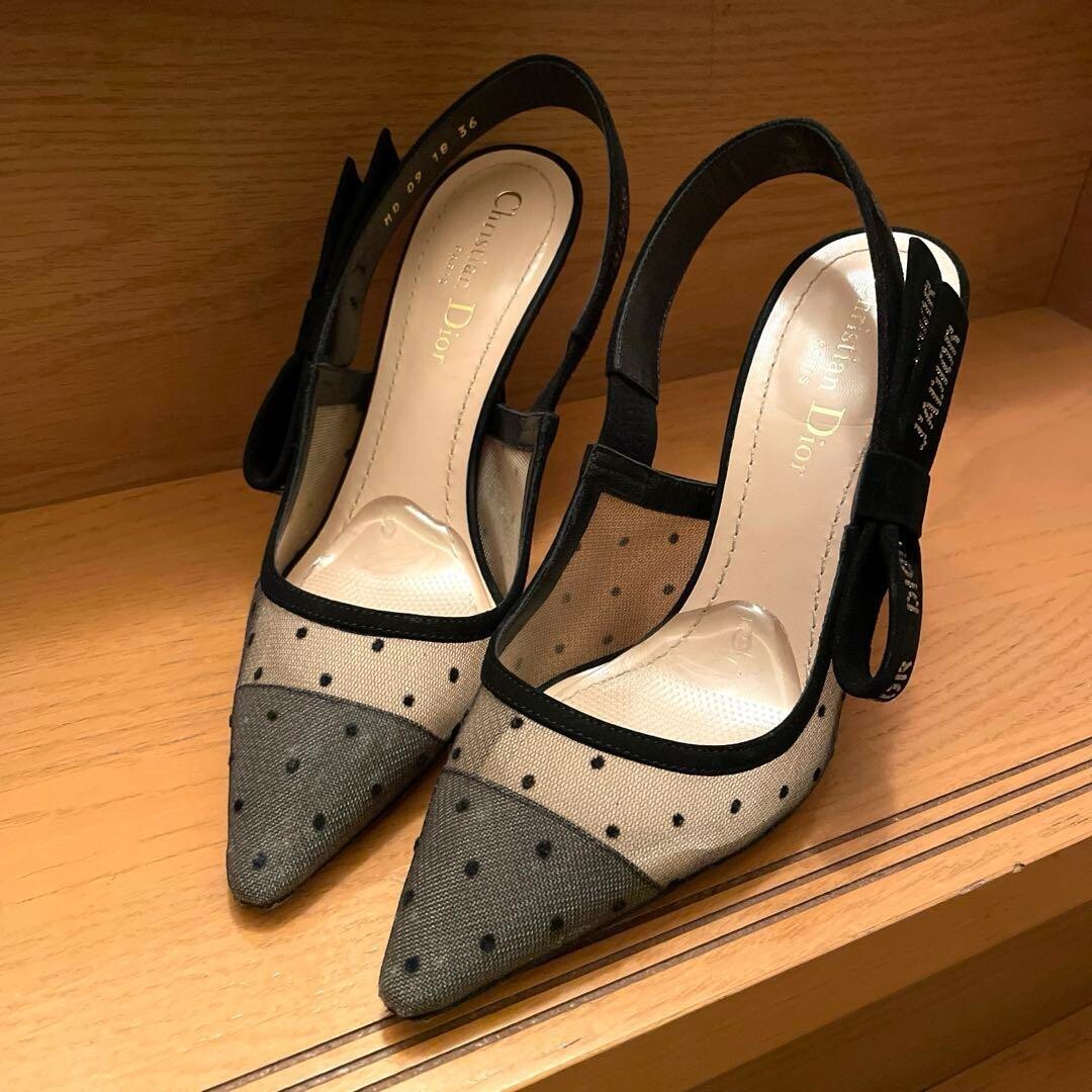Christian Dior J'ADIOR Heel Slingback Pumps Size 36 Dot