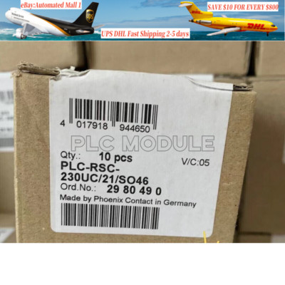 10 pack Phoenix 2980490 PLC-RSC-230UC/21/SO46 module