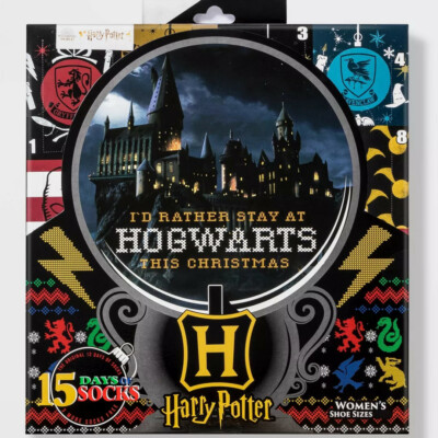 Women's HARRY POTTER 15 Days of Socks Hogwarts Advent Calendar Gift Lot 12+3