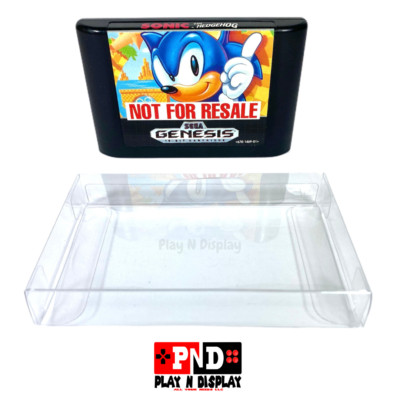 10 Sega Genesis Cartridge Cart Box Protectors Clear Plastic Case Sleeve Thick