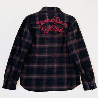 希少　WACKO MARIA OMBRE CHECK SHIRT S/S WACKO MARIA Ombre Check Shirt Embroidered Logo Wool Blend