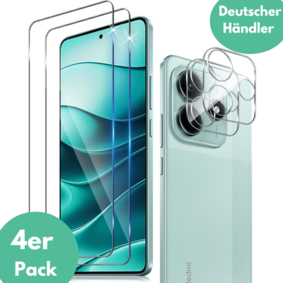 2X Schutzglas für Xiaomi Redmi Note 14 5G Panzerfolie Display Kamera Full Screen