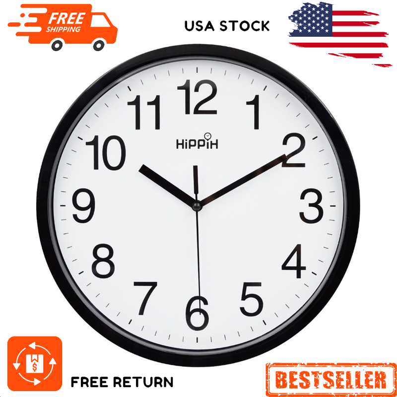 10 Inch Silent Quartz Decorative Wall Clock Non-Ticking Classic Digital Clock...