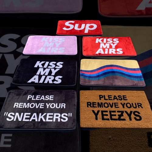 Kiss My Airs Red Sneaker Inspired Floor Mat Sneaker Head Rug House Decoration
