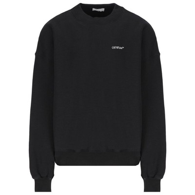Pre-owned Off-white Scratch Arrow Design Oversized Fit Black Sweatshirt