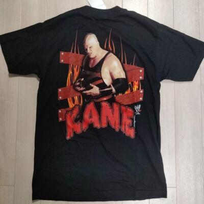 WWE WWF KANE ケイン　プロレスTシャツ　古着　黒　L バックプリント WWE WWF KANE ケイン プロレスTシャツ 古着 黒 L バックプリント