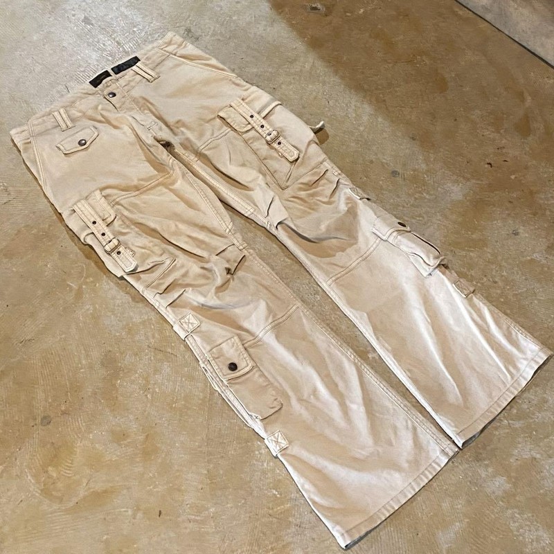 00's Vintage TETE HOMME Cargo Flare Archive Gimmick Pants | eBay