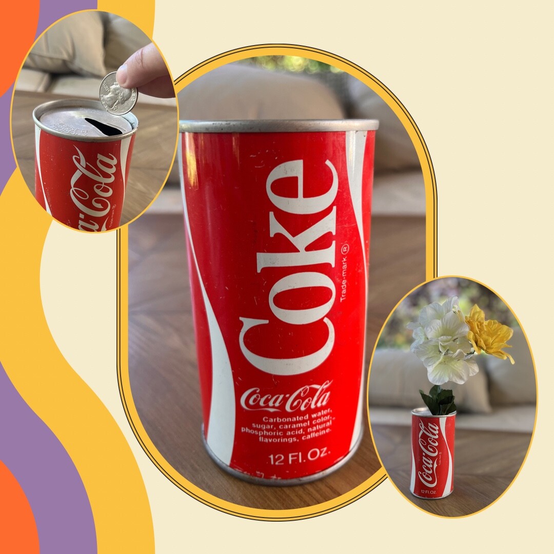 【ヴィンテージ】コカコーラ　Coca-Cola 1970年代 金属製置物 希少 昭和レトロ Coca Cola コカ・コーラ 空き缶 空缶