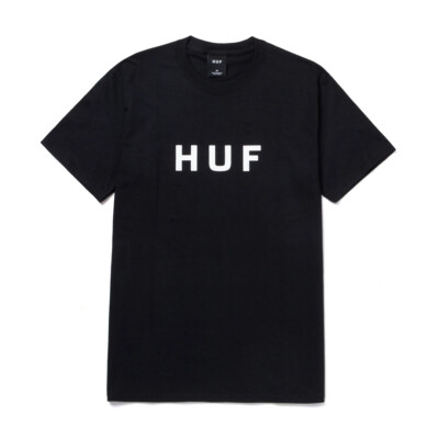 Футболка с коротким рукавом HUF Worldwide Essentials OG Logo (черная)