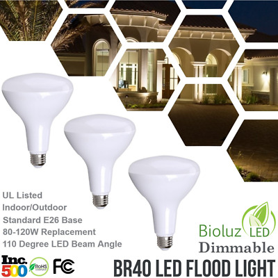 Bioluz LED BR40 LED Bulbs 90 CRI 100W and 120W Replacement Dimmable Flood Light