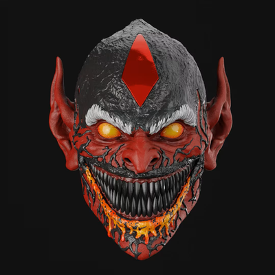 Red Goblin Mask — 3D Printed RAW DIY Cosplay Mask Kit + Cosplay Prop + RAW DIY