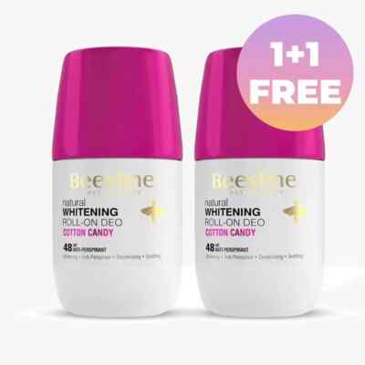 Cotton Candy Whitening Roll-on Deodorant von Beesline (2er-Packung x 50 ml)