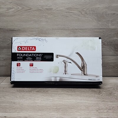 New Delta Standard Kitchen Faucet Side Sprayer Stainless Finish B4410LF-SS