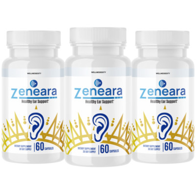 Zeneara Healthy Ear Support for Ear Ringing & Tinnitus - 3 Bottles