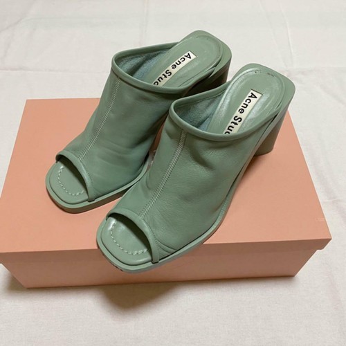 ACNE STUDIOS Open Toe Leather Mule Women's Sandals w/Box