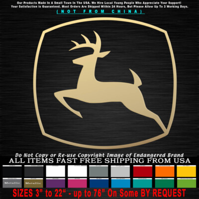 - Deer John Deere Logo (NO BACKGROUND) Tractor mower One Color - CUT Vinyl Decal