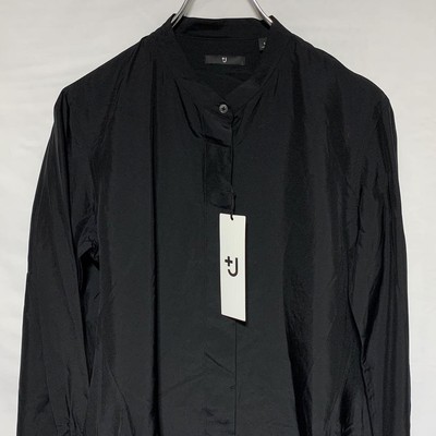 Uniqlo Jil Sander Collaboration Band Collar Silk Shirt Size M Used