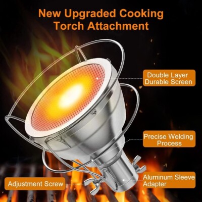 Cooking Torch Attachment, Pro Grade Chef Kitchen Food Culinary Propane Torch NEW