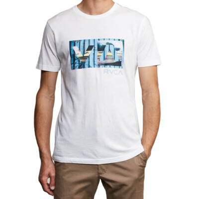 

RVCA Balance Футболка с коротким рукавом (античный белый) Мужская футболка с рисунком для серфинга, Antique white