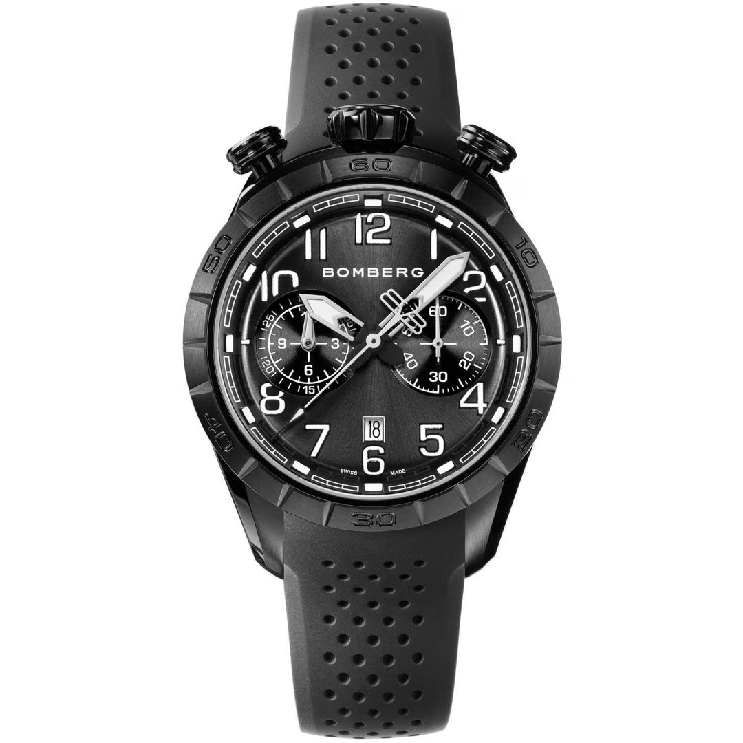 Pre-owned Bomberg - Bb-68 - Black Racer - Swiss Made - 44mm - Men's Watch - Chrono Quartz