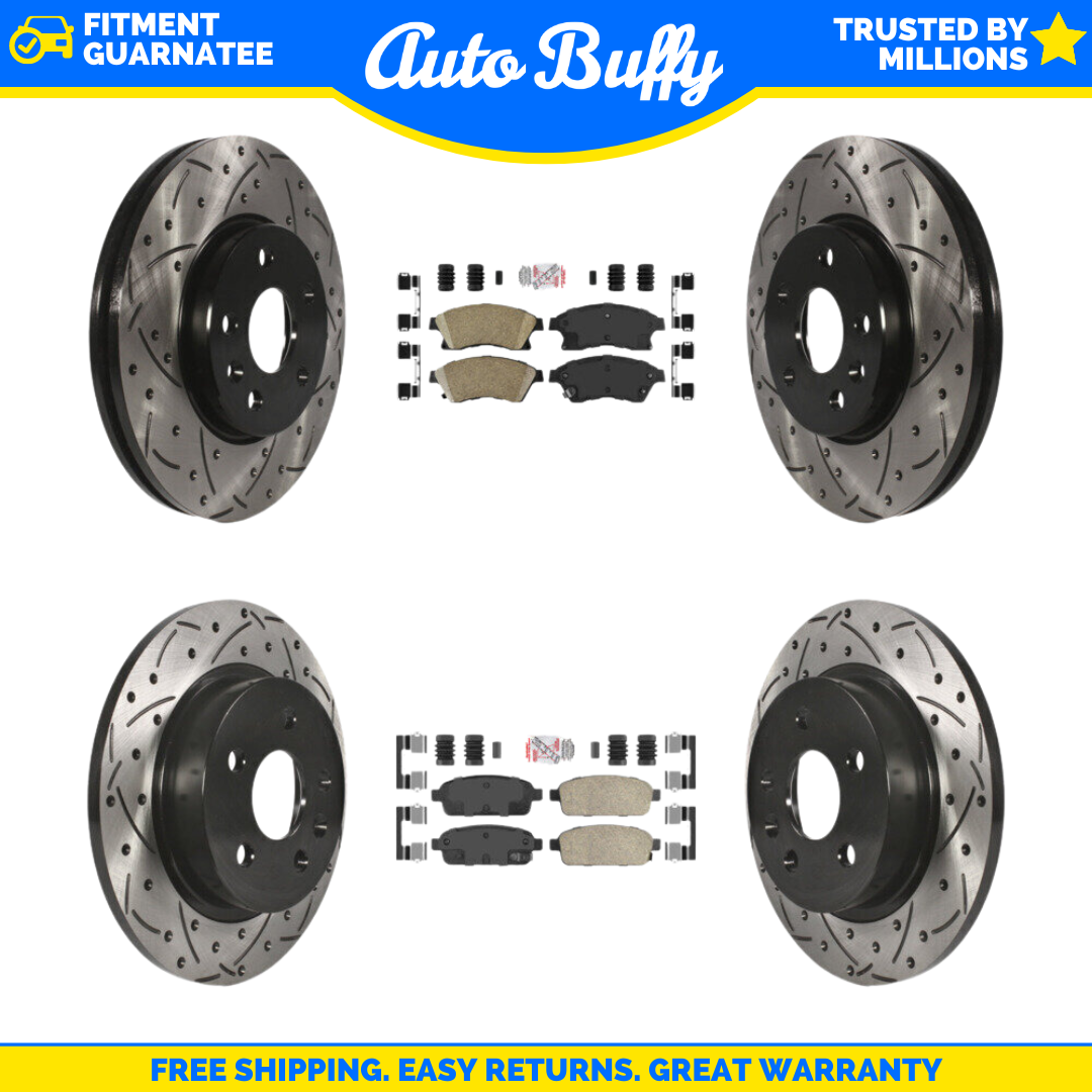 Front Rear Integrally Molded Pad Drill Slot Brake Rotors Kit For Chevrolet Cruze