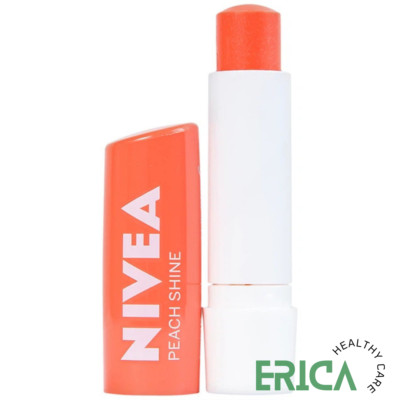 1x Nivea Peach Shine Lip Balm Intensive Moisture Maintains Soft Lips 4.8g