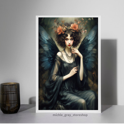 Forest Fairy Wrap. Enchanted Forest Print. Dark Academia. Gothic Home Decor