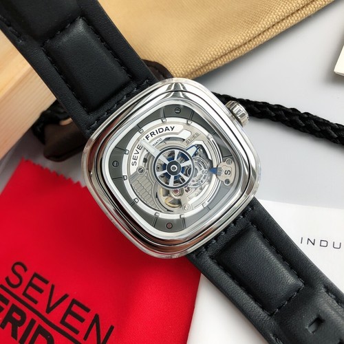 Pre-owned Sevenfriday P-series Grey Skeleton Dial Automatic Ps1/01 Sf-ps1-01 Men's Watch