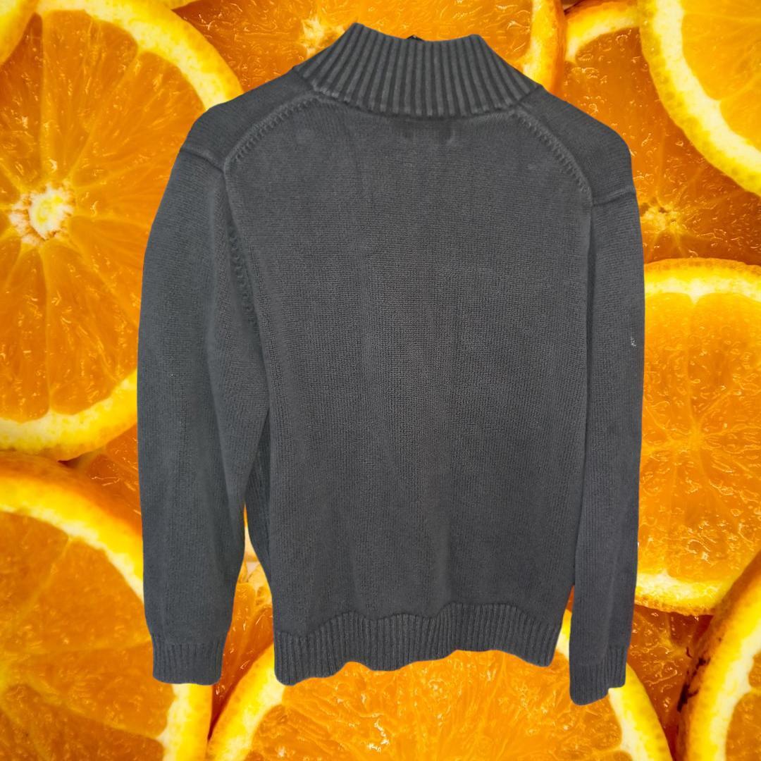 L.L. Bean 100% Cotton Full Zip Black Knit Sweater Size Medium — photo 6