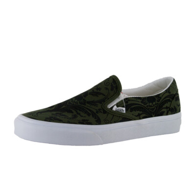 Кроссовки Vans Classic Slip-On (Skull Tapestry Grape Leaf/True White) Туфли