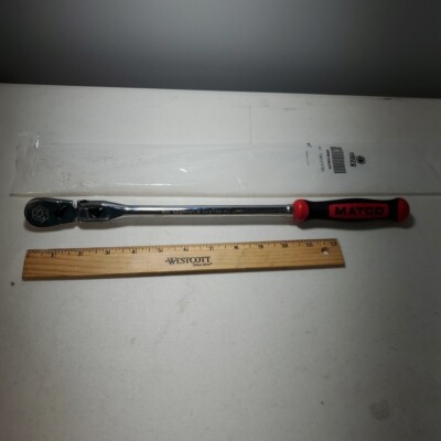 Matco Tools 3/8 Locking 88 Tooth Flex Head Ratchet 15 Inch Red  BFR158LFR 