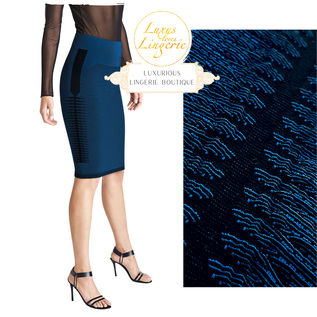 Waves Skirt by Wolford Medium Blue Rock with Elegant Design